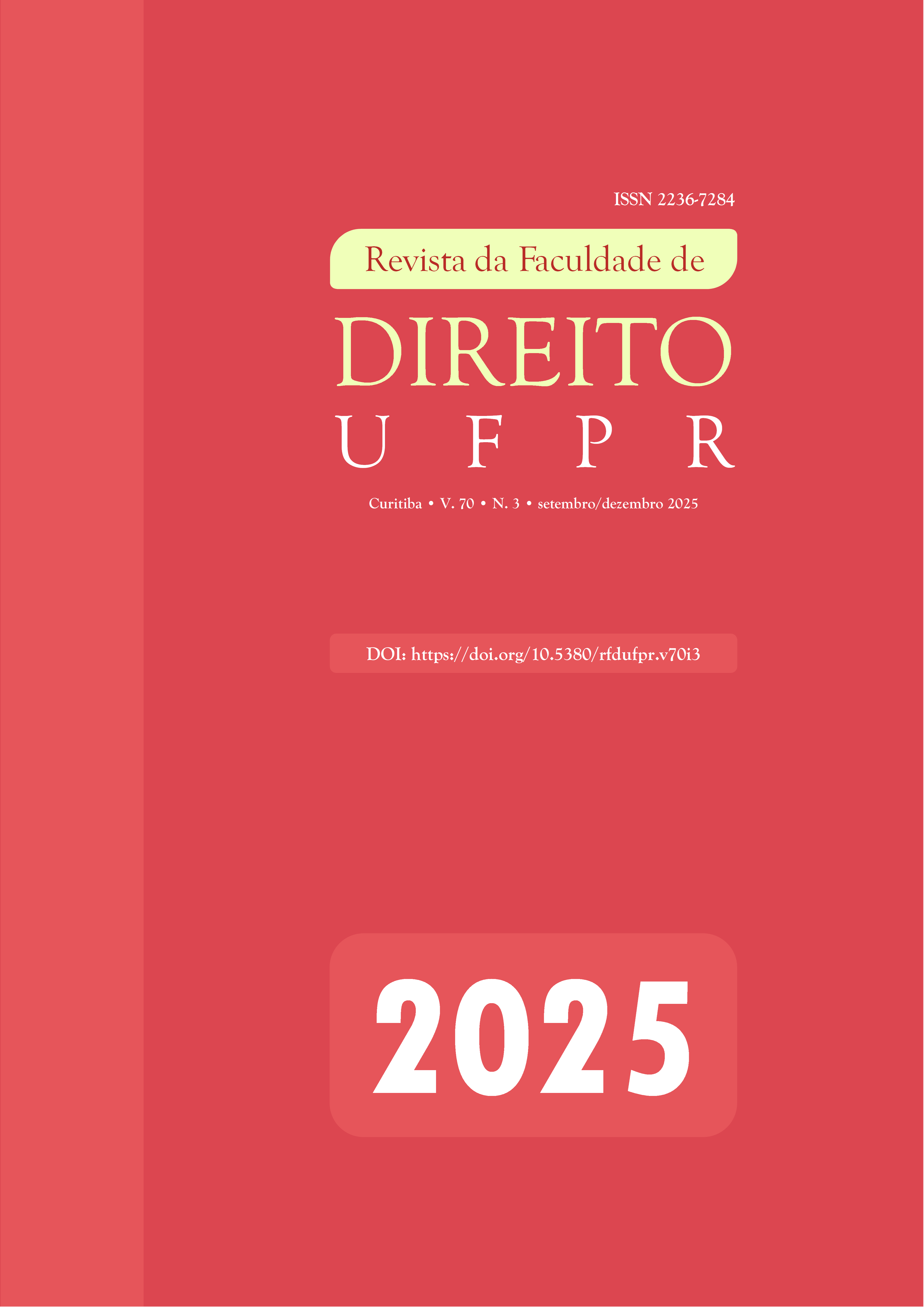 Capa do Volume 70, Número 2, Ano 2025, da RFDUFPR.